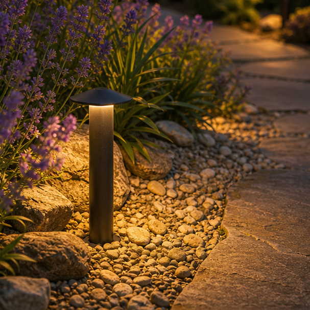 Garden Lighting Ideas stone texture