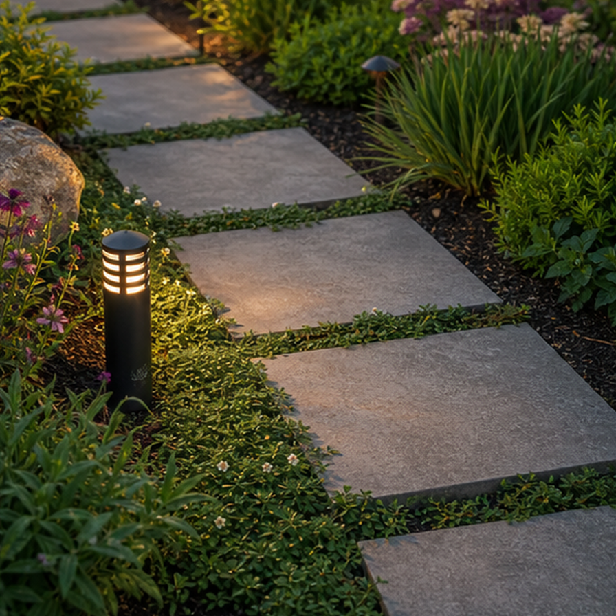 Garden Path Ideas planting and material detail