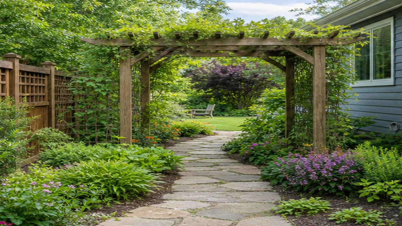 Garden Path Ideas with a trellis accent
