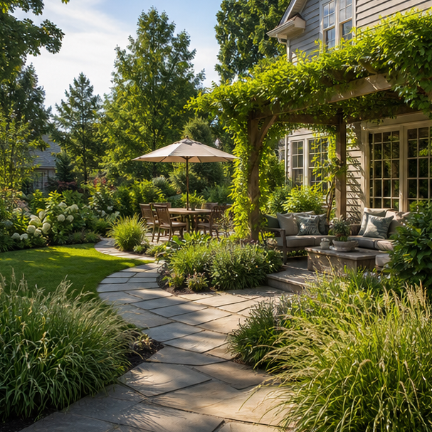 Garden Seating Area Ideas yard setting