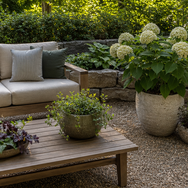 Garden Seating Area Ideas planting and material detail
