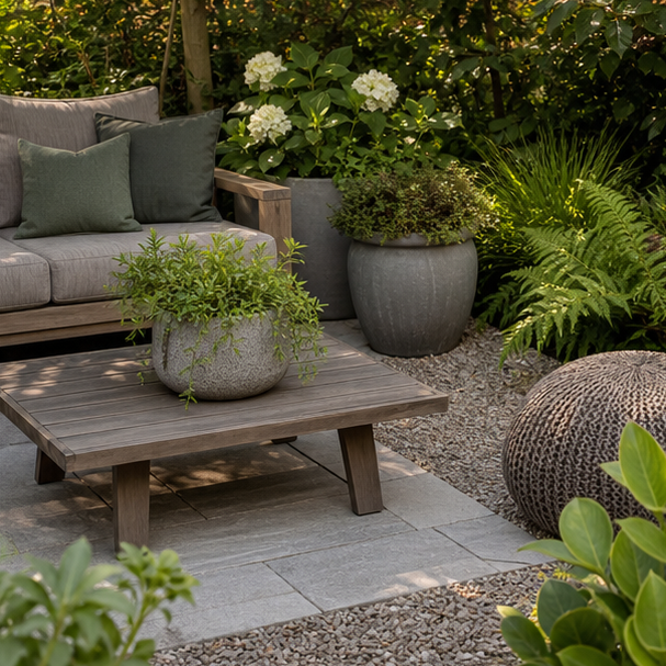 Garden Seating Area Ideas materials and planting