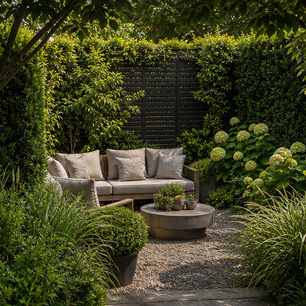 Garden Seating Area Ideas privacy edge
