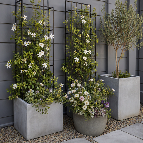 Garden Trellis Ideas container accent