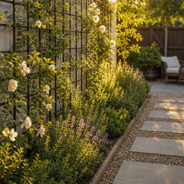 Garden Trellis Ideas evening light