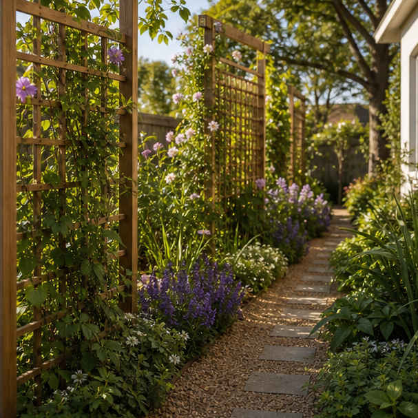Garden Trellis Ideas pathway view