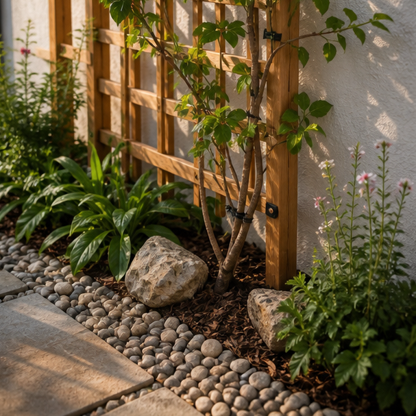 Garden Trellis Ideas stone texture