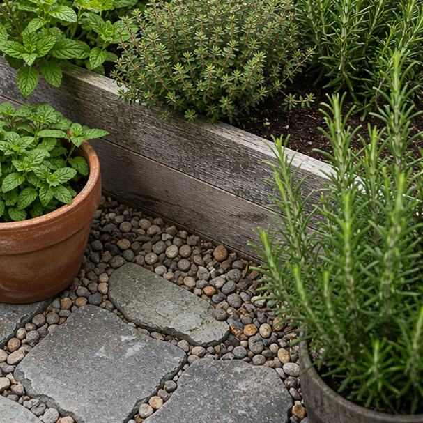 Herb Garden Ideas stone texture