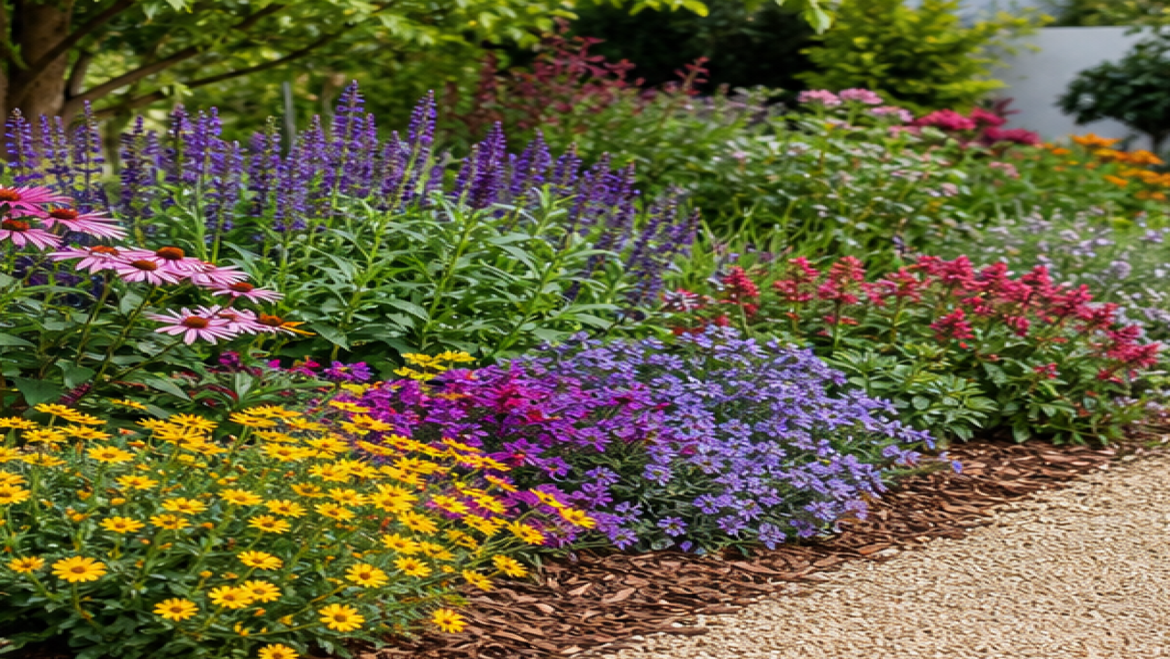 Low Maintenance Garden Ideas with seasonal color planting