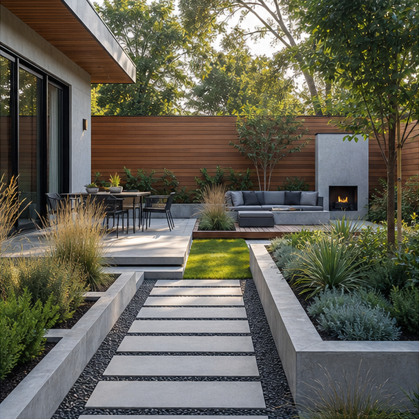 Modern Garden Ideas layout view