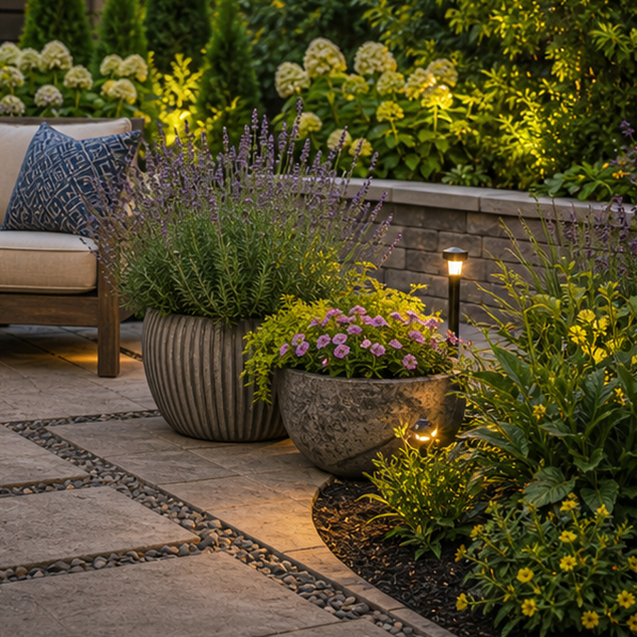 Patio Garden Ideas Tool planting and material detail