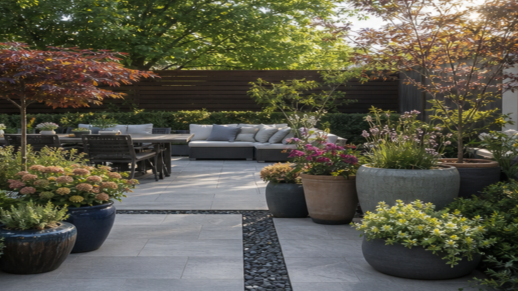 Patio Garden Ideas with potted plant accents