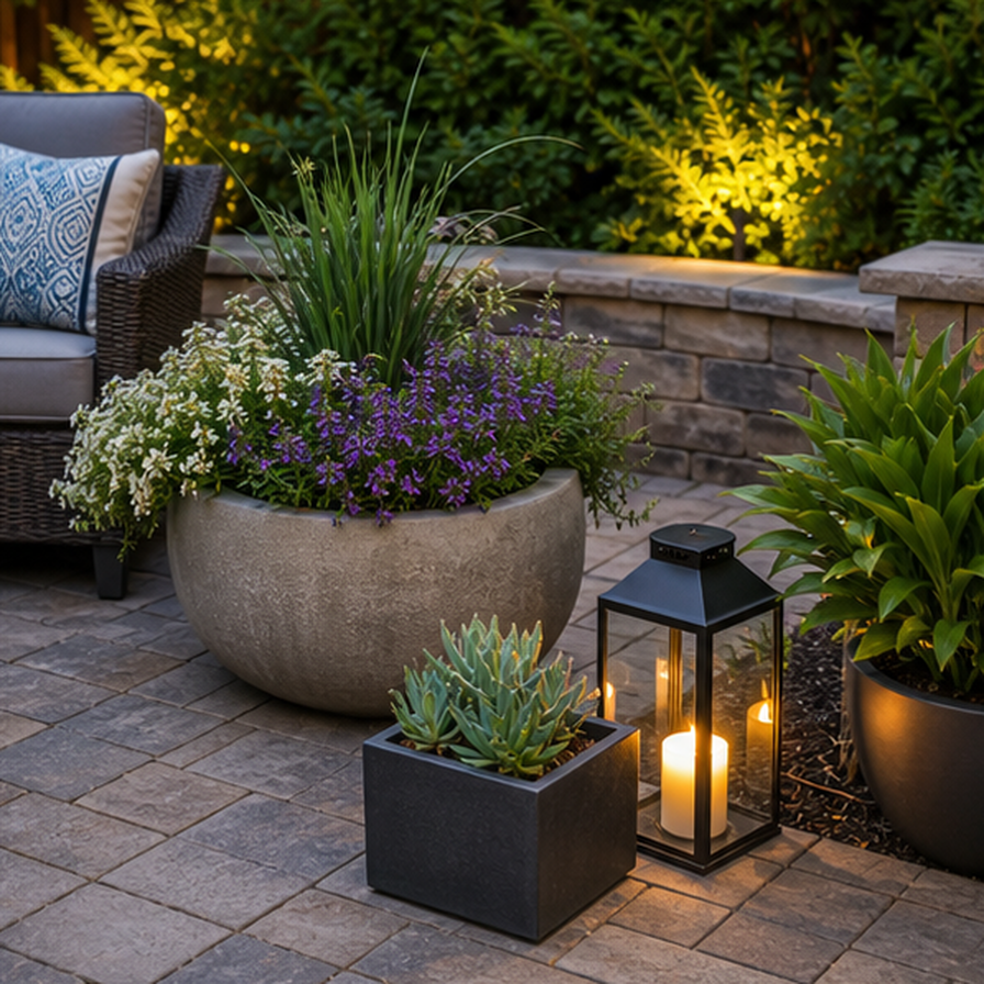 Patio Garden Ideas planting and material detail