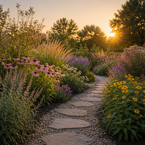 Perennial Garden Ideas soft evening glow