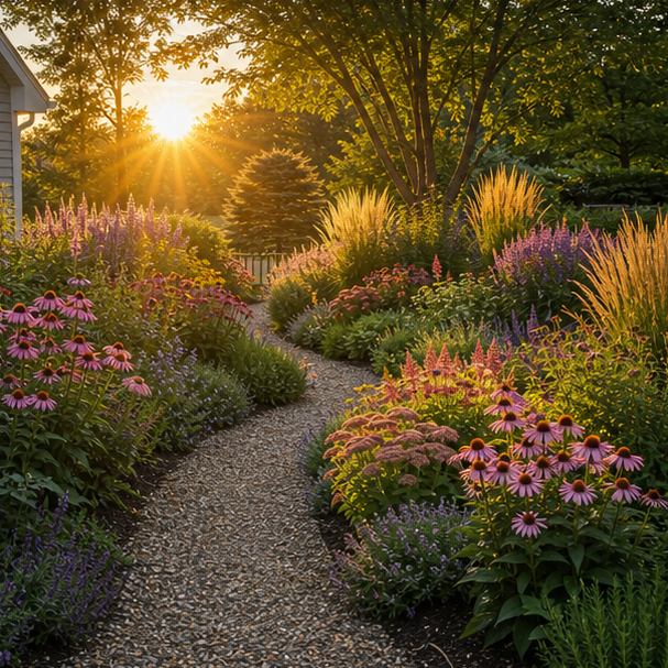 Perennial Garden Ideas evening light