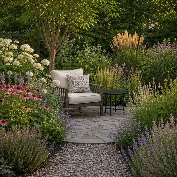 Perennial Garden Ideas seating area
