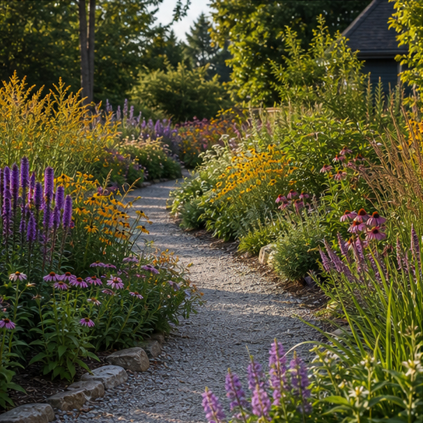 Pollinator Garden Ideas pathway view
