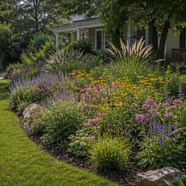 Pollinator Garden Ideas wide view