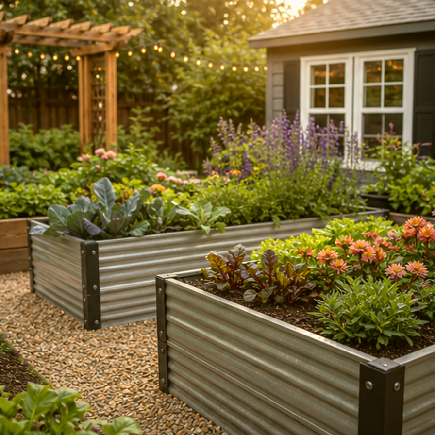 Raised Garden Bed Ideas lighting idea