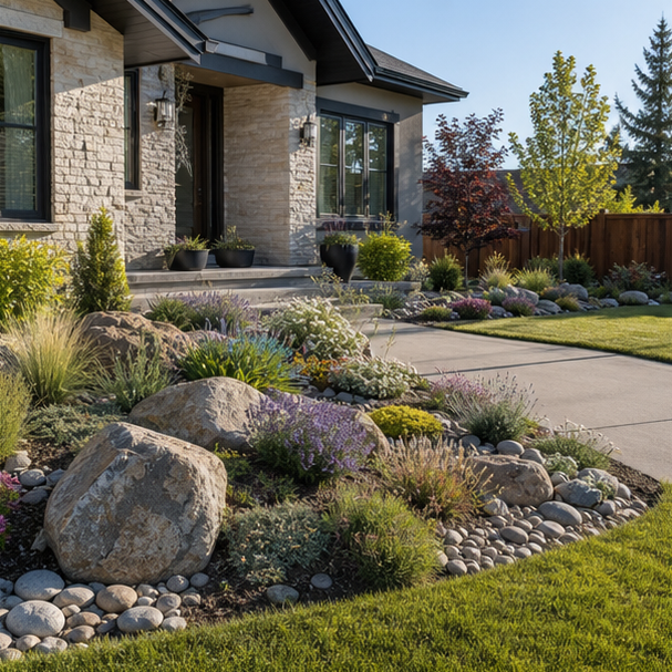 Rock Garden Ideas yard setting