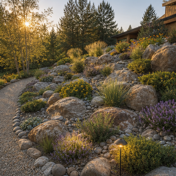 Rock Garden Ideas evening light