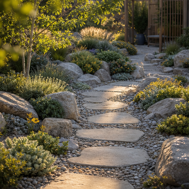 Rock Garden Ideas pathway view