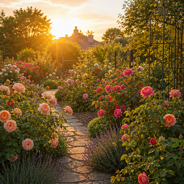 Rose Garden Ideas evening light