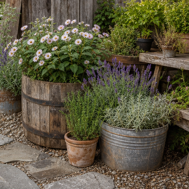 Rustic Garden Ideas container accent