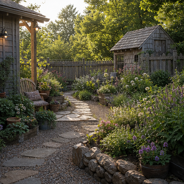Rustic Garden Ideas yard setting