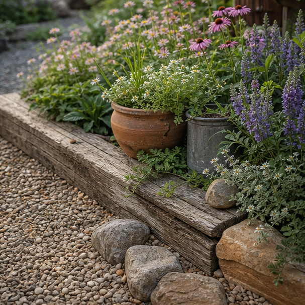 Rustic Garden Ideas planting and material detail