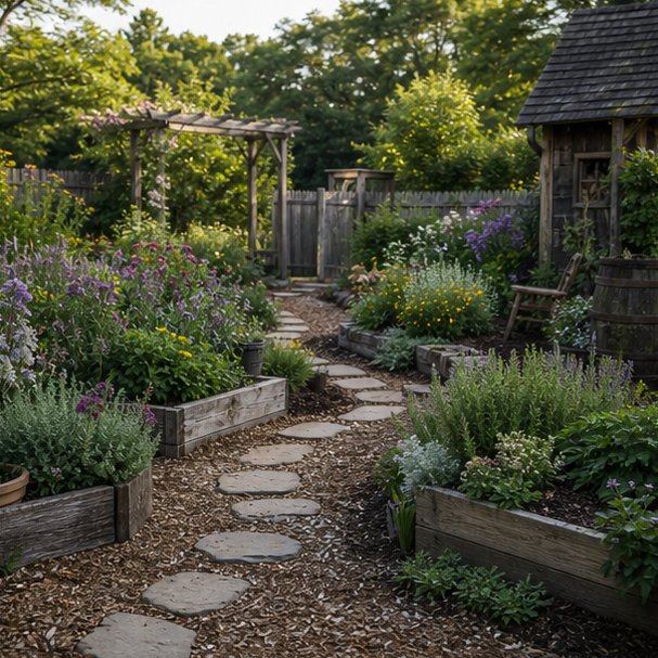 Rustic Garden Ideas layout view