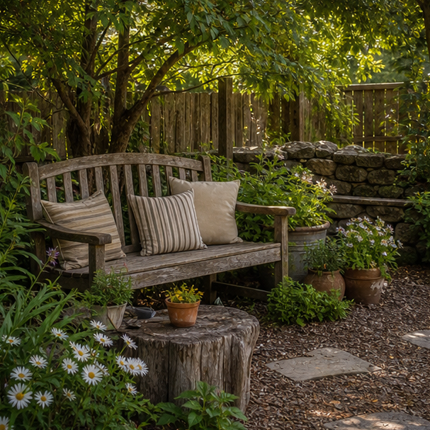 Rustic Garden Ideas seating area