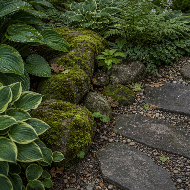 Shade Garden Ideas stone texture