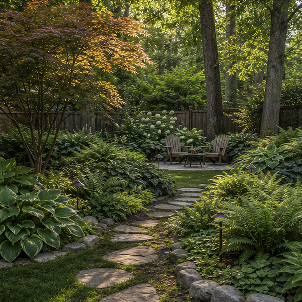 Shade Garden Ideas wide view