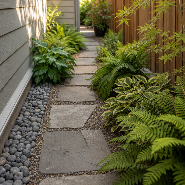 Side Yard Garden Ideas planting and material detail