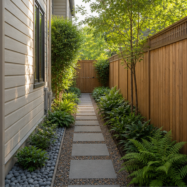 Side Yard Garden Ideas layout view