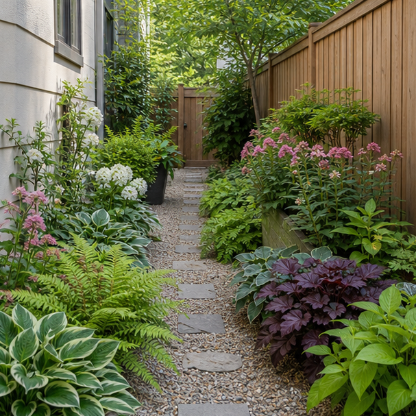 Side Yard Garden Ideas seasonal color