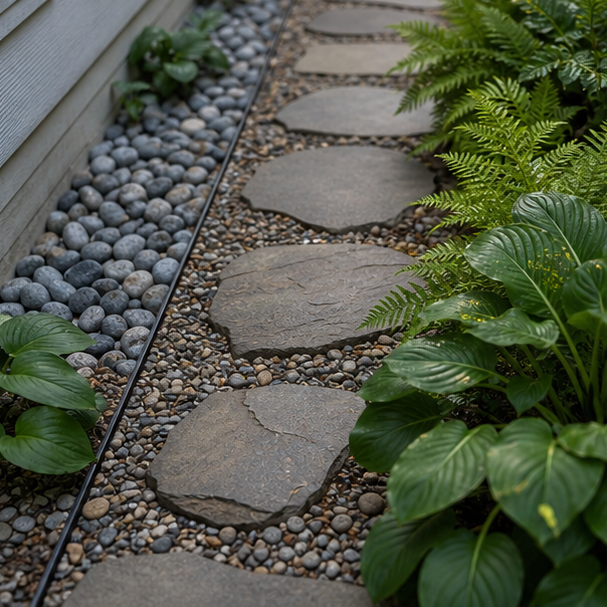 Side Yard Garden Ideas stone texture