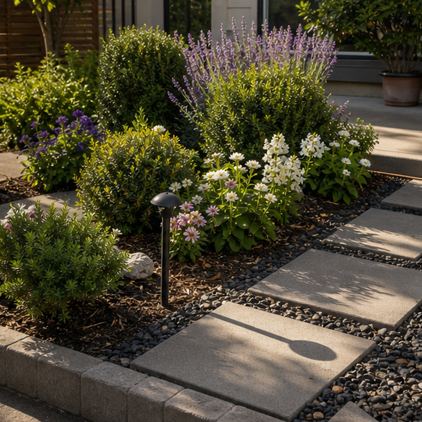 Small Front Garden Ideas planting and material detail