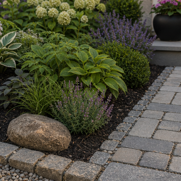 Small Front Garden Ideas stone texture