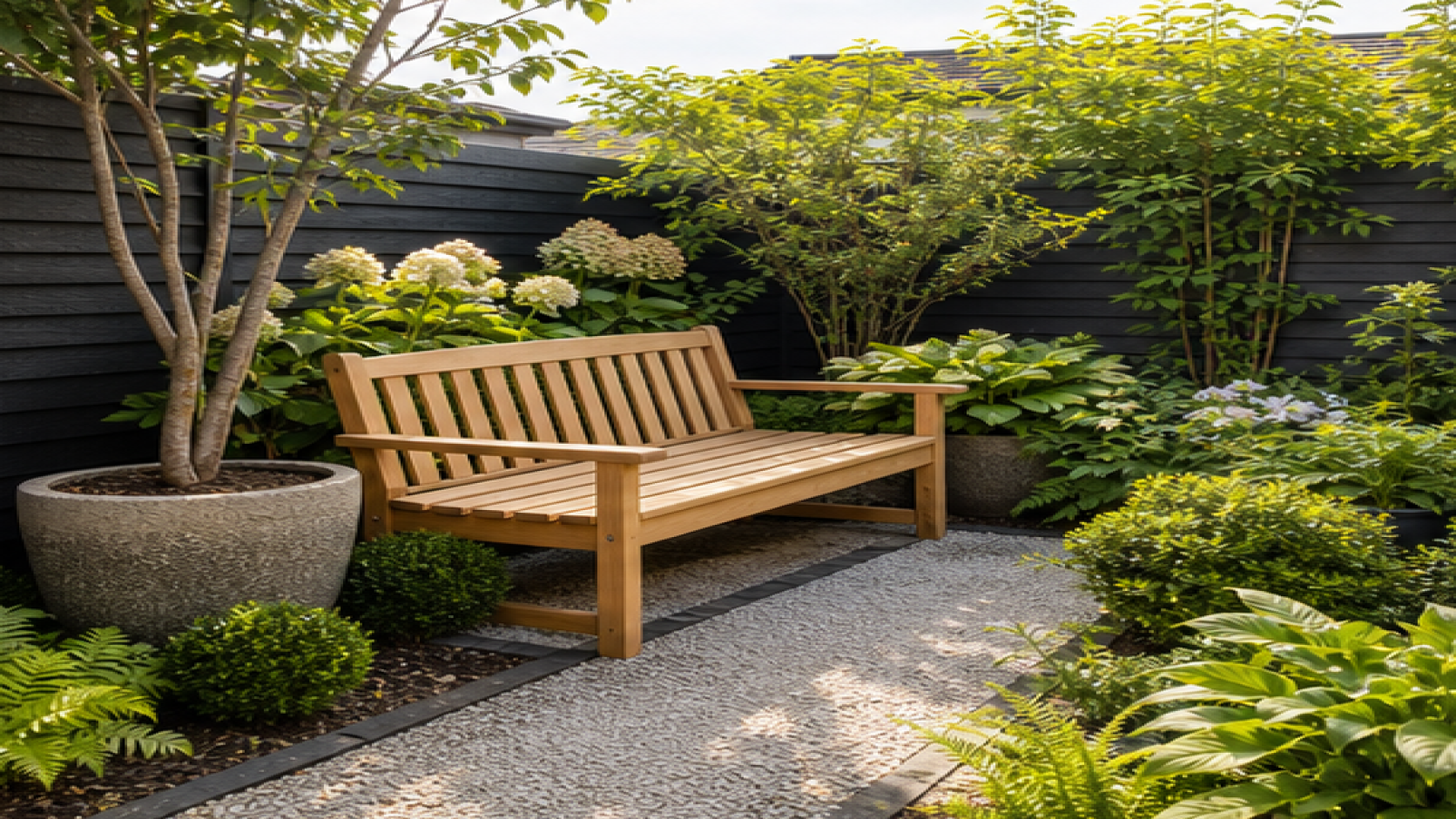 Small Garden Ideas with a garden bench