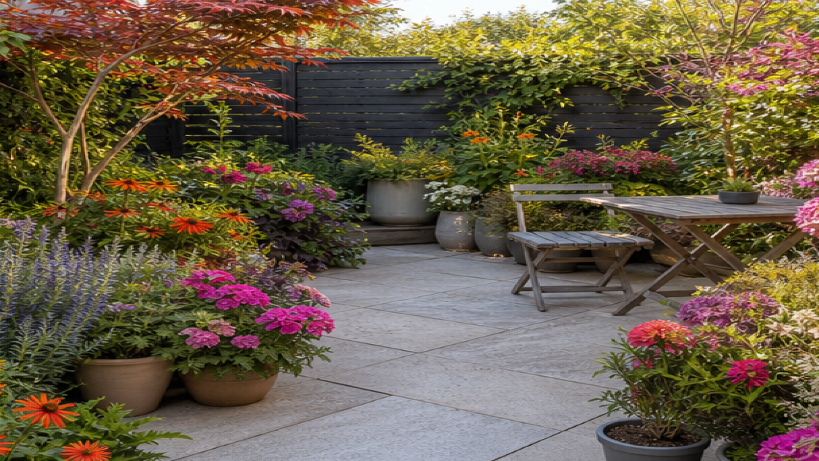 Small Garden Ideas with seasonal color planting