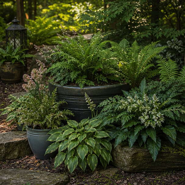 Woodland Garden Ideas container accent