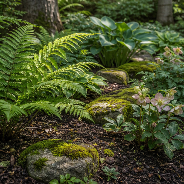 Woodland Garden Ideas planting and material detail