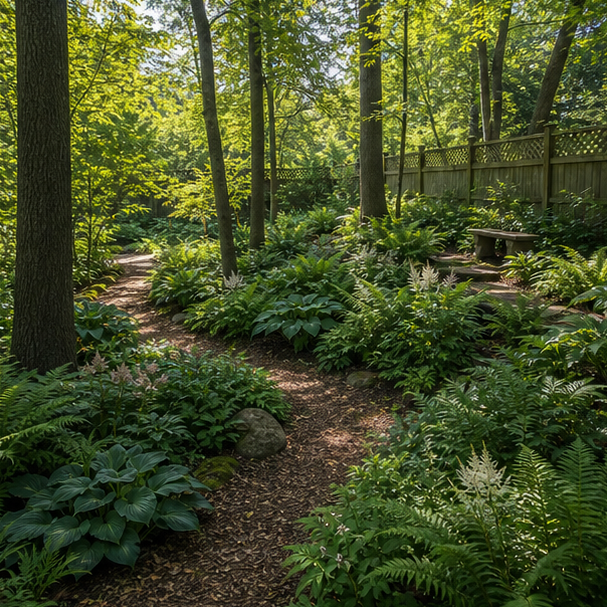 Woodland Garden Ideas layout view