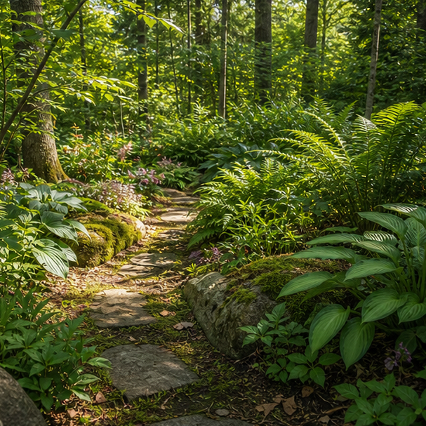 Woodland Garden Ideas evening light